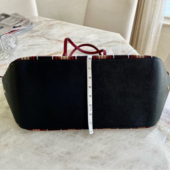 Henri Bendel Red and Black Tartan Tote Bag - Picture 10 of 11